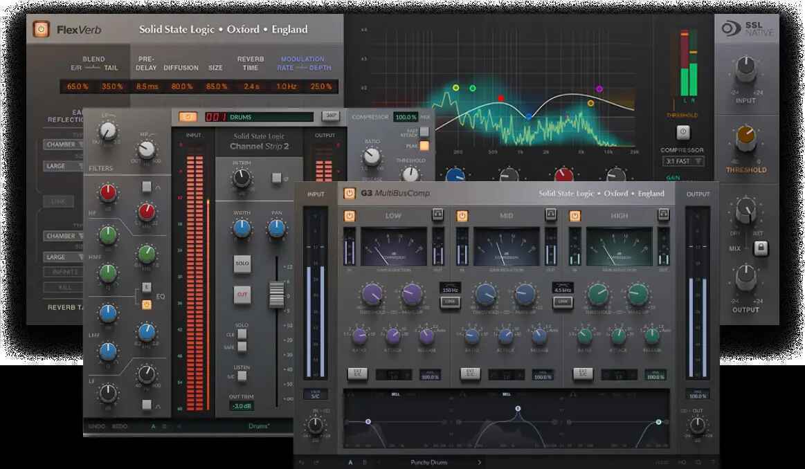Solid State Logic Bundle Channel Strip 2,  G3 MultiBusComp, FlexVerb